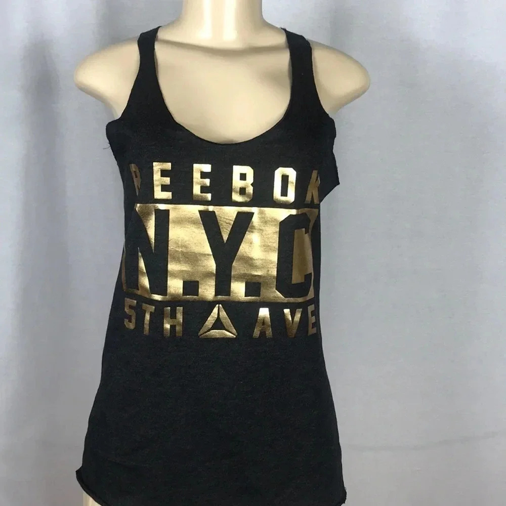 Reebok NYC 5th Ave Women’s Black Racer Back Tank Top Size Medium New Without Tag